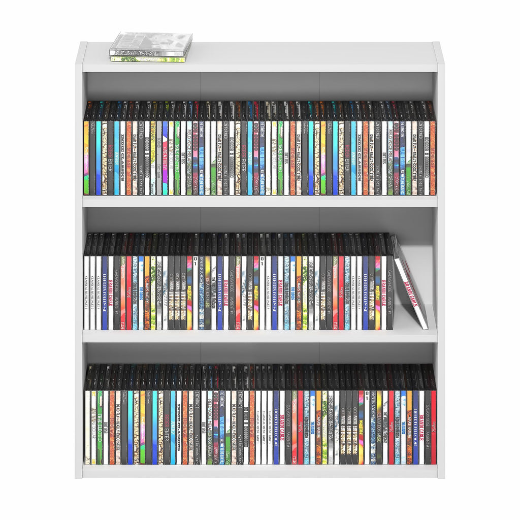Furinno Basic Book Shelf, 3-Tier Bookshelf, Cube Storage Organizer Bookcase with Open Shelf, 7 x 24 x 26, for Living Room, Bedroom, Home Office, White