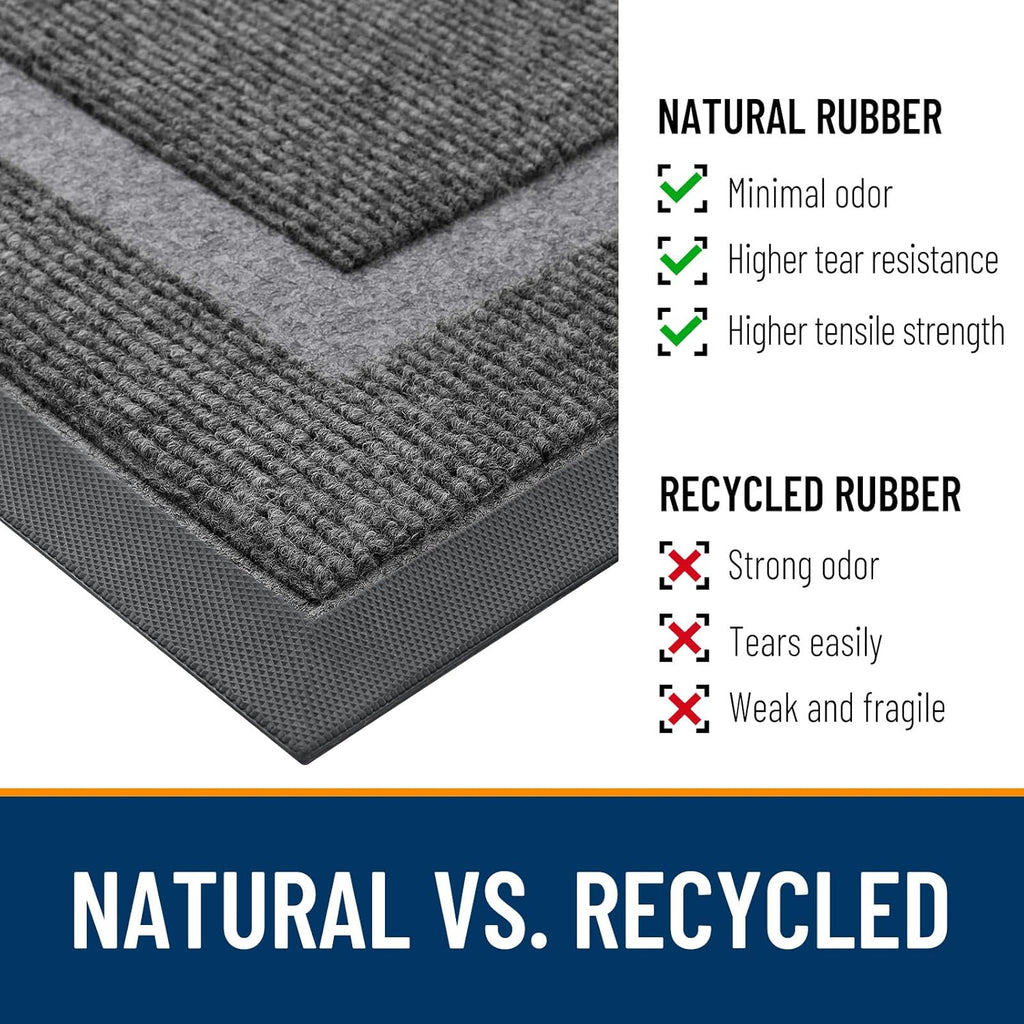 OLANLY Waterproof Front Door Mat - All-Season Indoor/Outdoor Doormat, Easy Clean, 29.5x17, Dark Grey