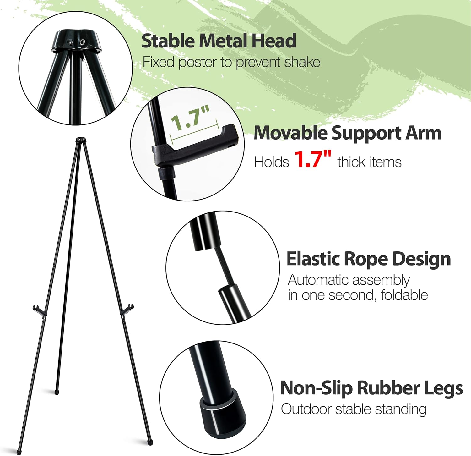 Regine Switzerland 63" Adjustable Metal Easel Stand - Perfect for Wedding Signs & Art Displays