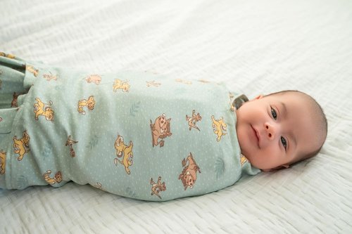 HALO 100% Cotton Sleepsack Swaddle - 3-Way Adjustable Wearable Blanket, Small, Lion King Friends Design