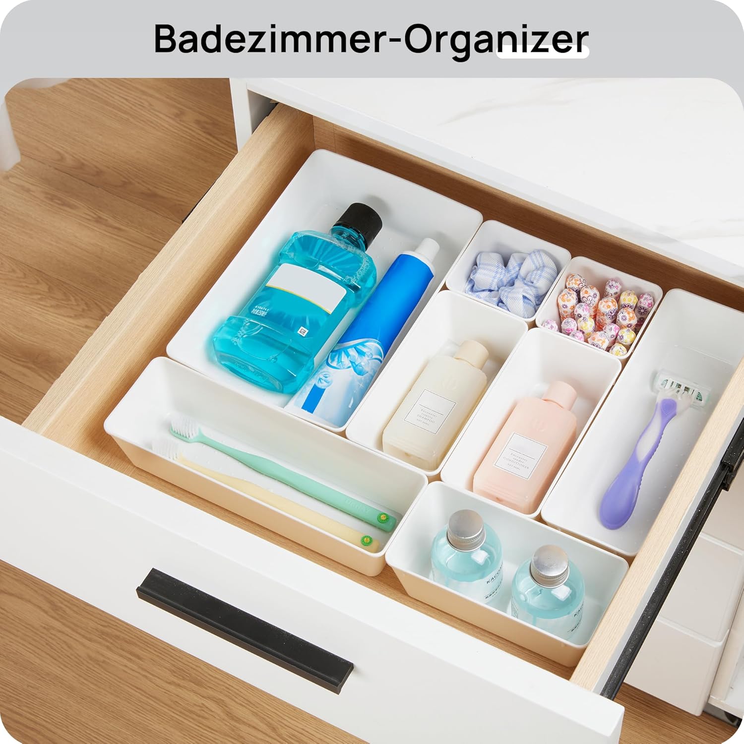 Vtopmart 25 PCS Plastic Drawer Organizers - Versatile Storage Trays for Makeup, Kitchen & Office