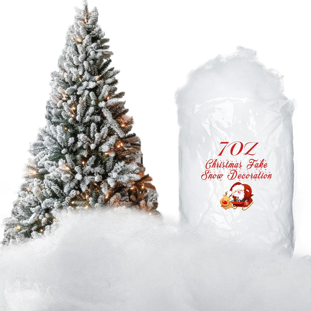 Tatuo 5 Oz Fake Snow - Fluffy Artificial Cloud for Winter Decor | Perfect for Christmas Trees & Nativity Scenes