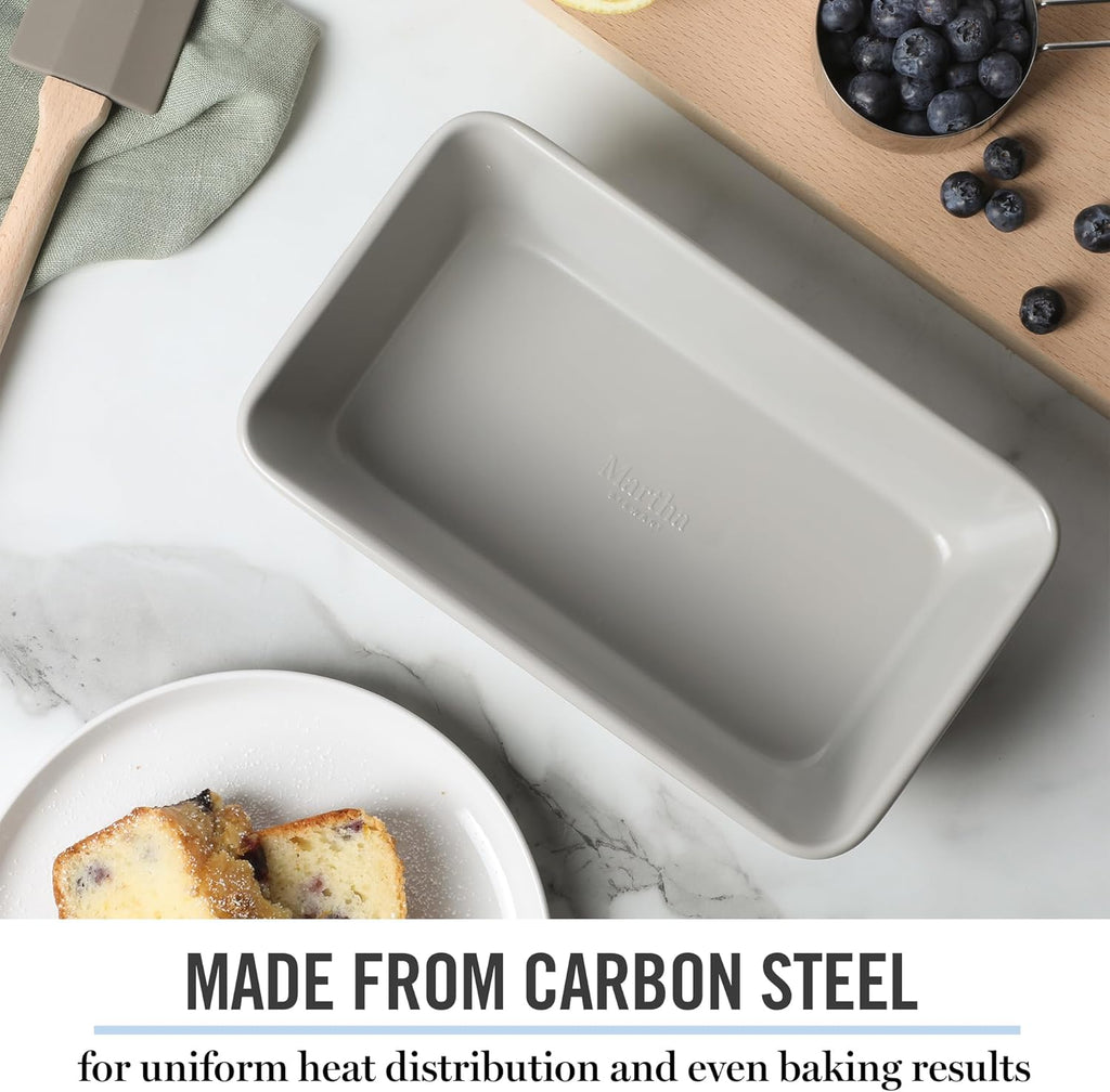 Martha Stewart Gallen 9-Inch Nonstick Loaf Pan - Durable Carbon Steel Bakeware for Even Baking