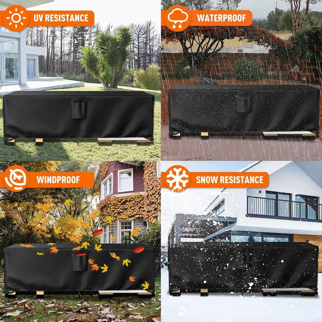 Ruimoy Outdoor Furniture Cover - Heavy-Duty Waterproof Protection for Tables & Chairs | 102" L x 74" W x 27.5" H