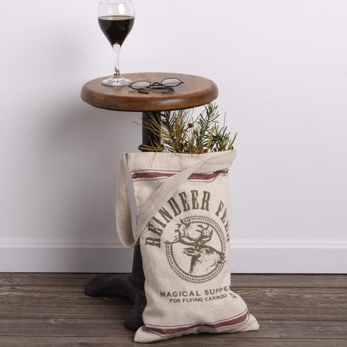 Primitives by Kathy Vintage Sack Style Hanging Bag, Reindeer Feed