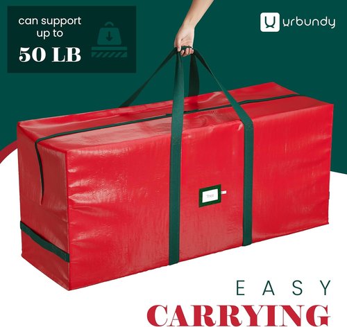 Heavy Duty Moving Bag - Red Christmas Tree Storage Bag for 7.5 Ft Trees | Year-Round Protection