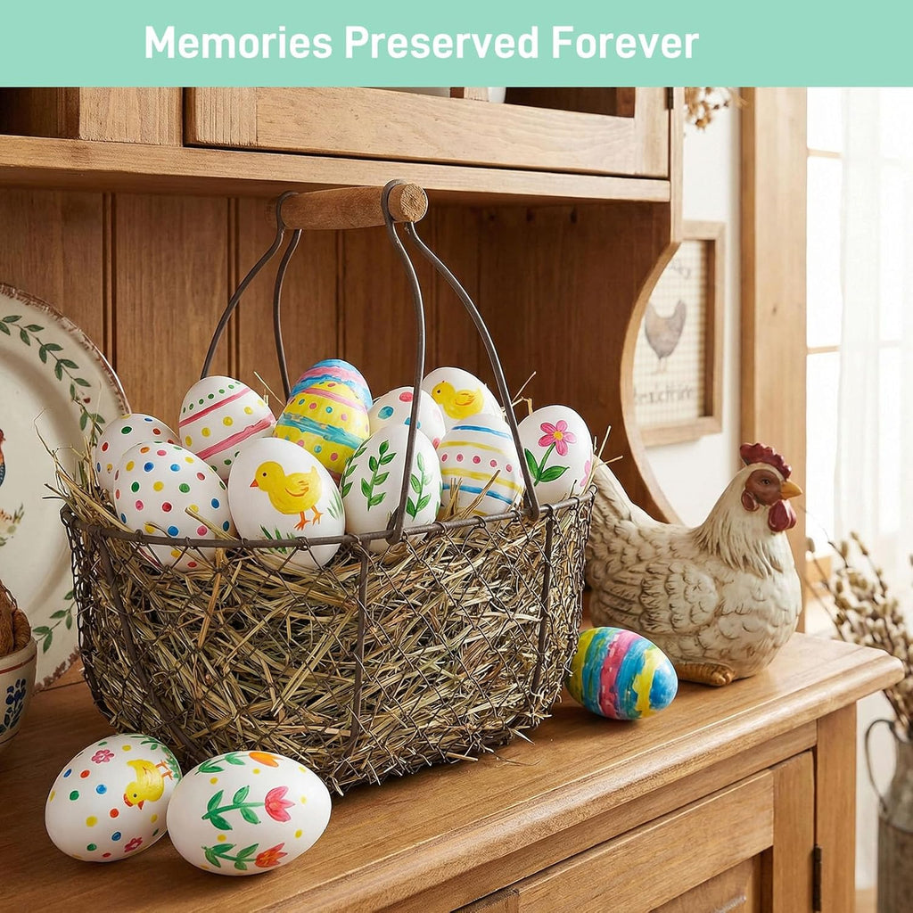 SallyFashion 30 PCS Paintable White Plastic Eggs - Perfect for Crafts, Easter Hunts & Party Favors