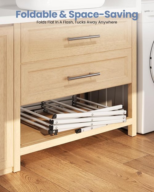 APEXCHASER Clothes Drying Rack - 3-Tier Expandable Metal Laundry Dryer | Collapsible White Towel Rack