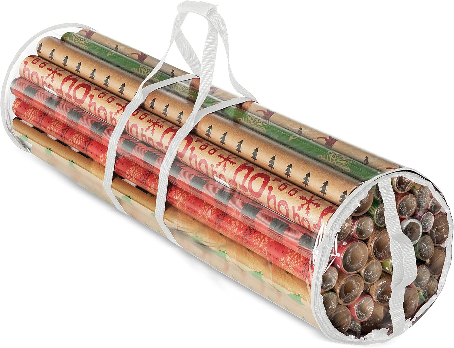 ZOBER Wrapping Paper Organizer - Waterproof 40-Inch Storage for 25 Gift Wrap Rolls