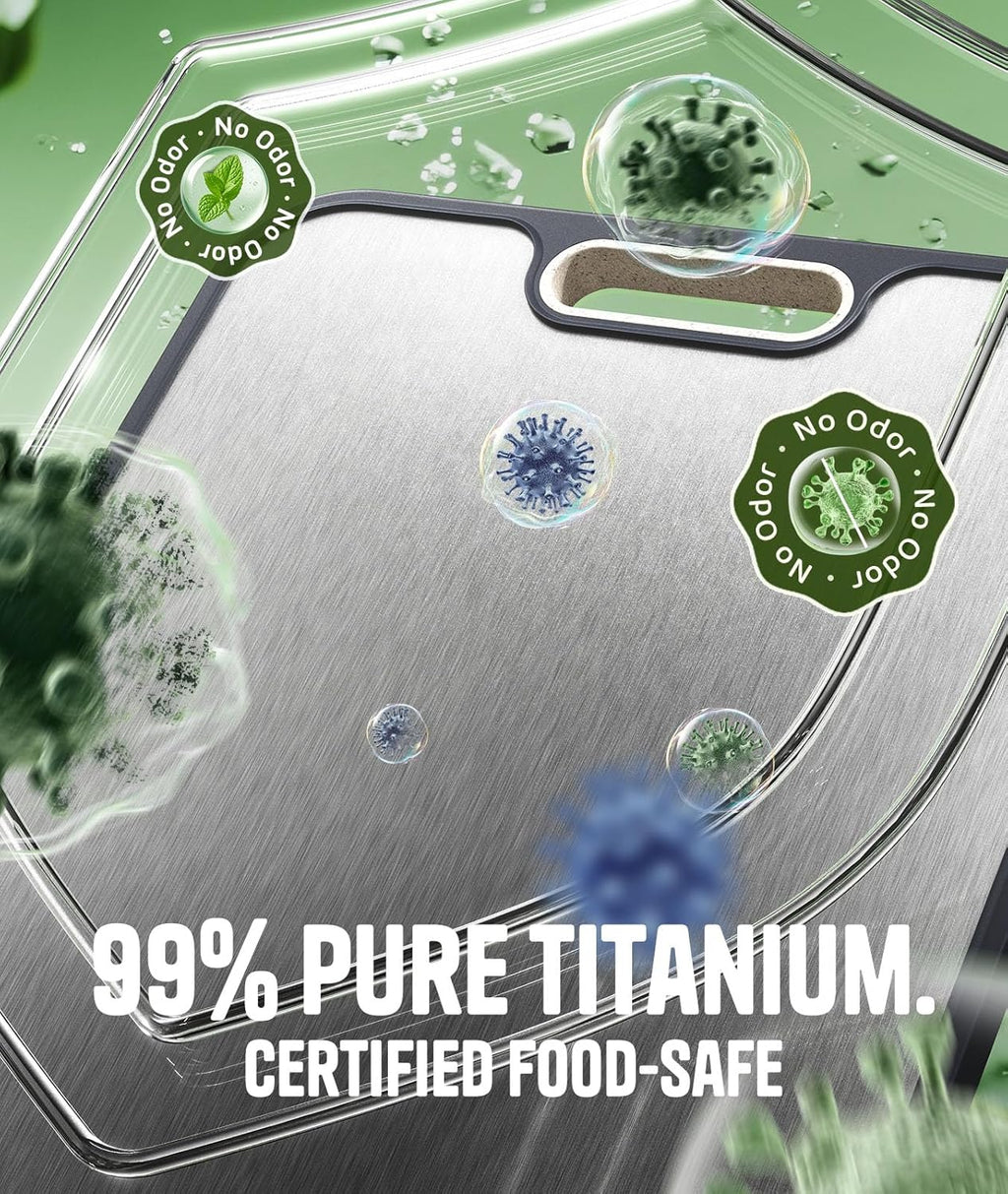 **Titanium Cutting Board Set - Non-Toxic Dual-Sided Design for Hygienic Food Prep | Extra Large (M/L/XL)**
