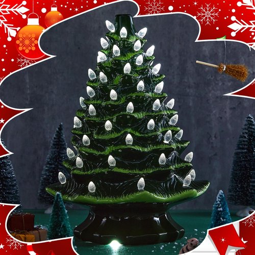 Boao 120 Pcs Ceramic Christmas Tree Replacement Lights Clear Plastic Flame Peg Bulbs Accessories for Ceramic Christmas Trees and DIY Projects(Clear,Medium)