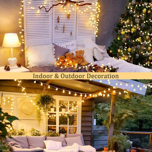 JMEXSUSS 100 LED Globe String Lights - Perfect for Outdoor Decor | Warm White Illumination