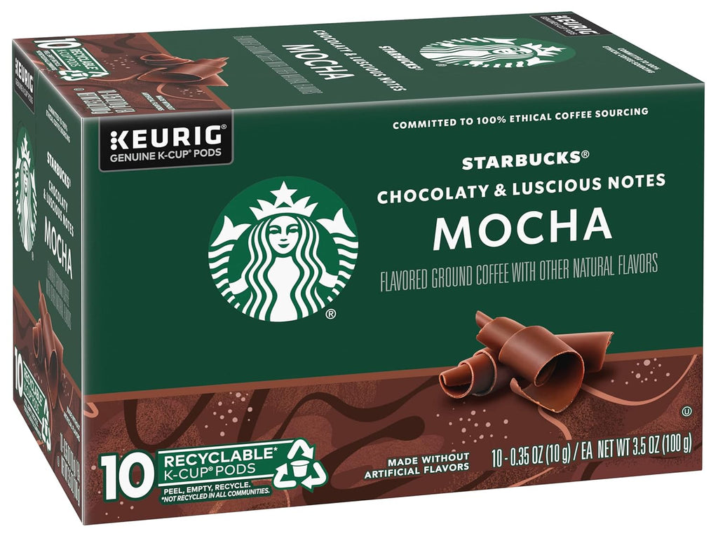 Starbucks Mocha Flavored Coffee K-Cup Pods - Genuine Keurig Pods, 10 CT Per Box | Pack of 3 Boxes