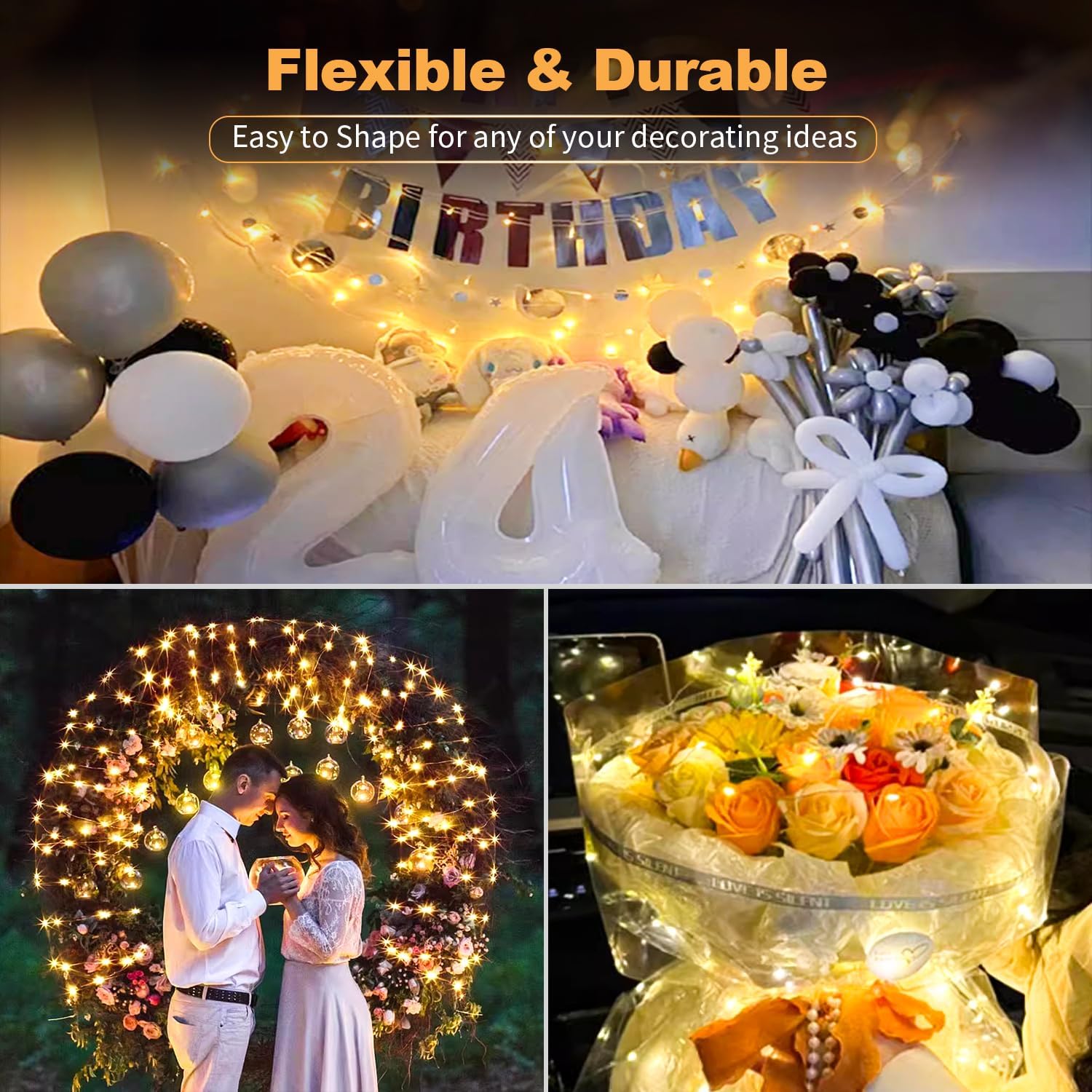 Skiennix 30 Pack LED Fairy Lights - 7FT Waterproof Mini Twinkle String Lights | Battery Operated Warm White for Christmas & Parties