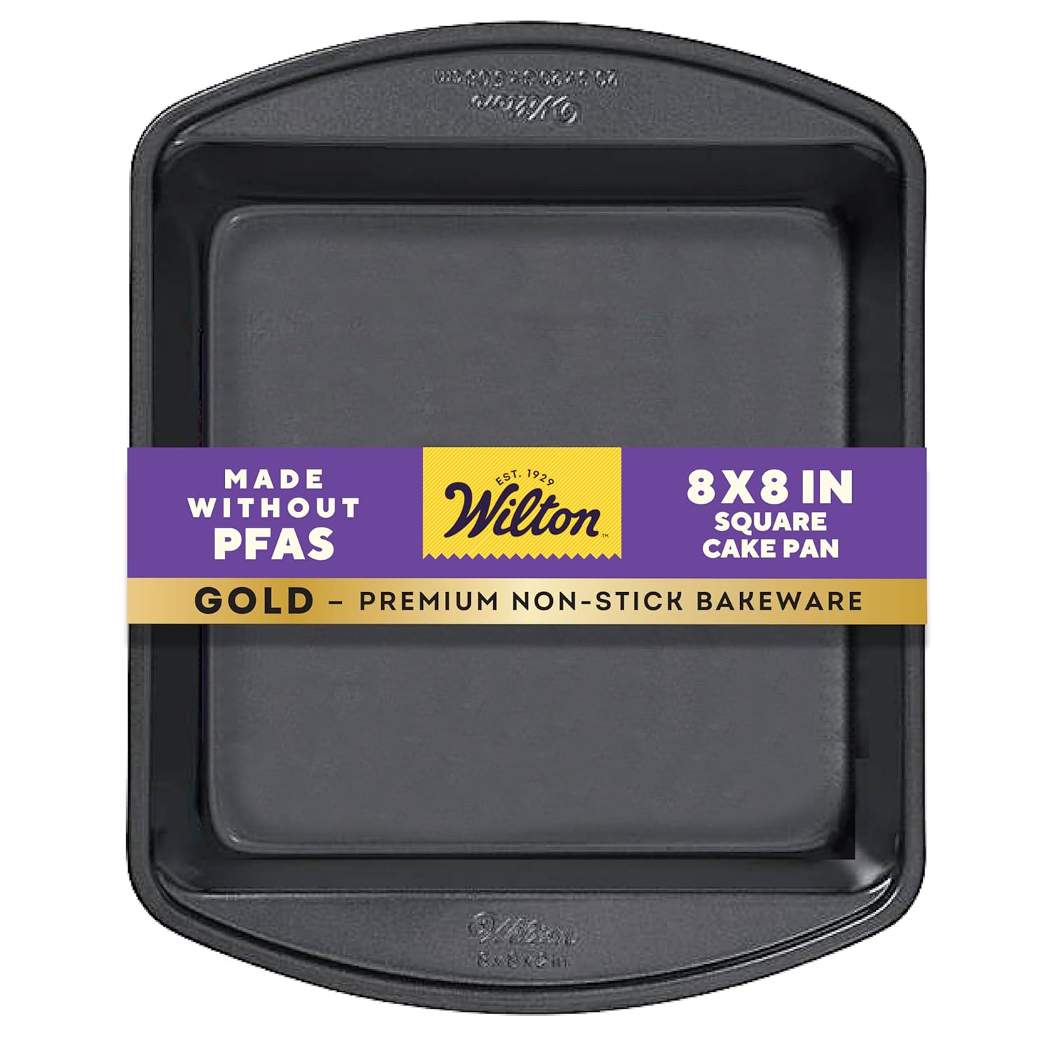 Wilton Gold Non-Stick 8 x 8 Inch Square Brownie Pan - PFAS-Free Cold-Rolled Steel Bakeware
