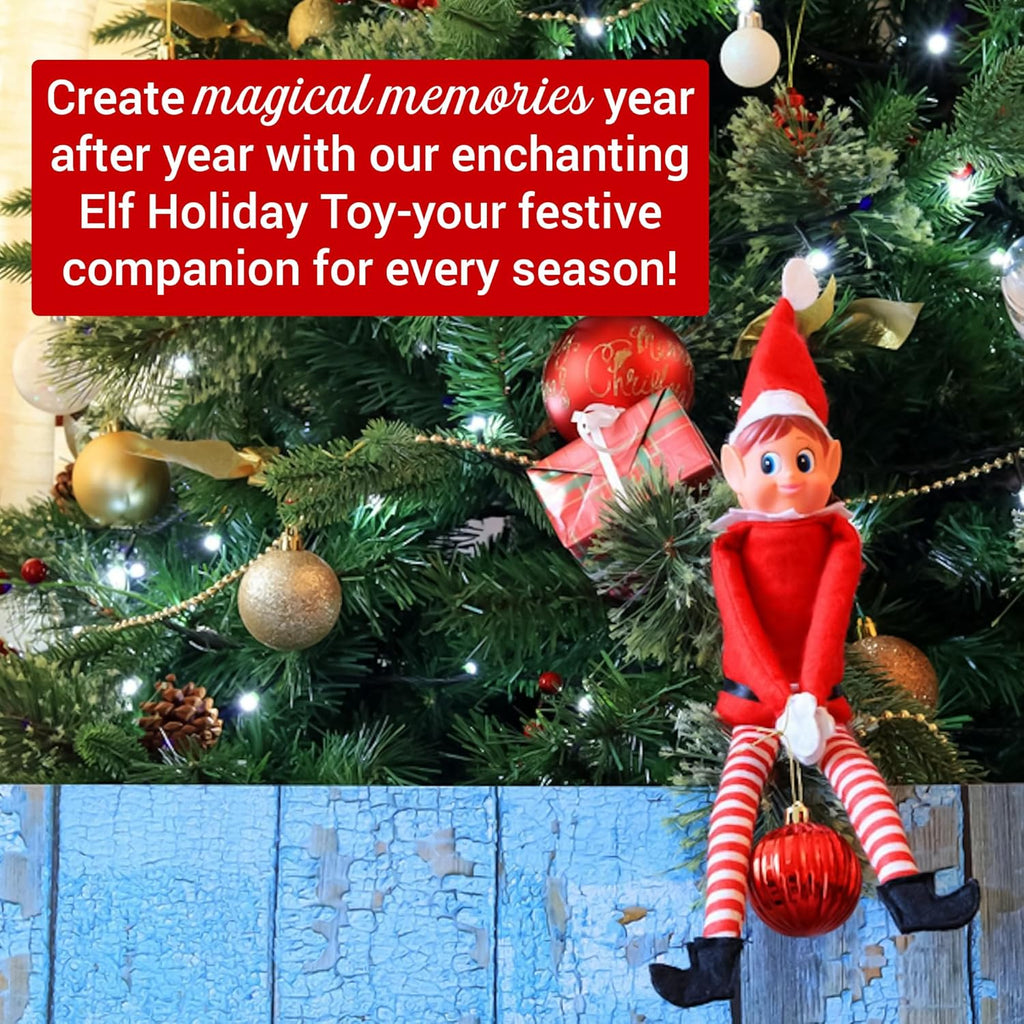 Naughty Elf Couple | 12-Inch Christmas Elf Figures - Soft Bodies & Vinyl Faces for Holiday Decor