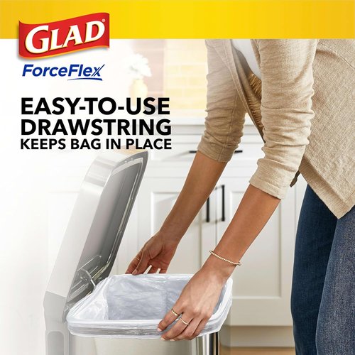 Glad ForceFlex Tall Kitchen Trash Bags - 13 Gallon, Fresh Clean Scent, 110 Count Pack