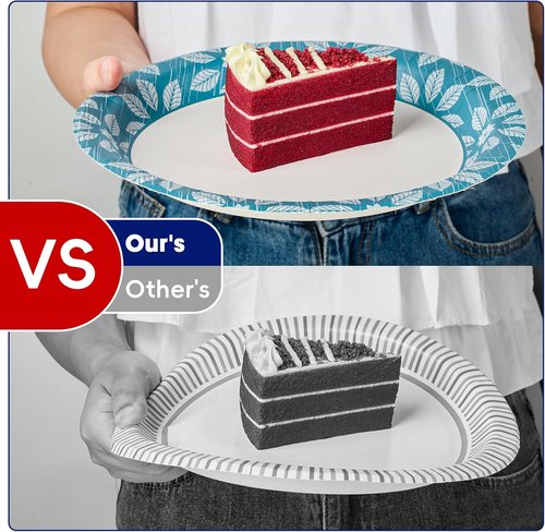 JOLLY CHEF Heavy-Duty Disposable Paper Plates - 10 Inch, 140 Pack, Soak Proof & Cut Proof