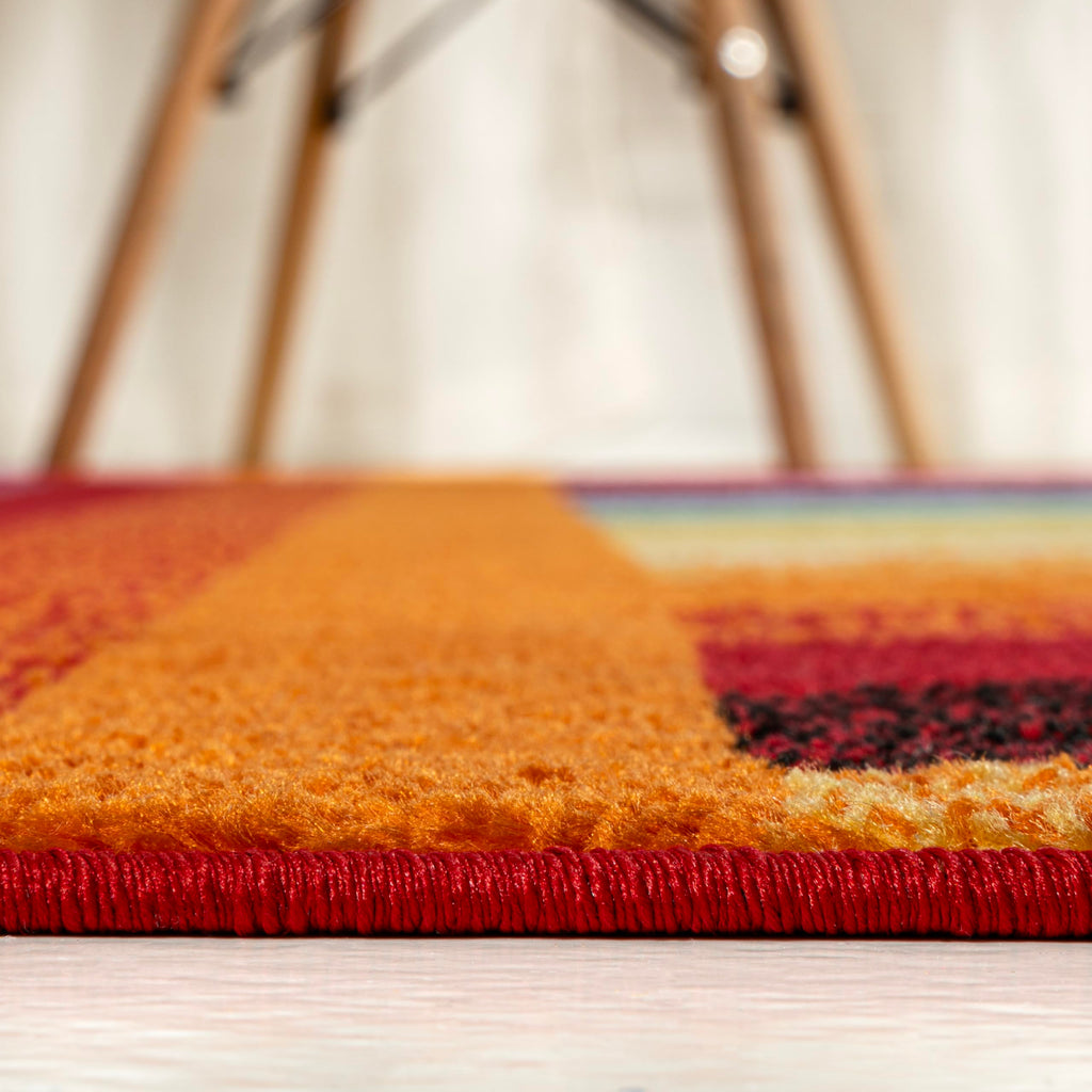 JONATHAN Y Retro Rainbow Stripe Multi Indoor Area Rug 4x6, Contemporary, Casual, Coastal, Easy-Cleaning for Living Room, Bedroom, Kitchen, Pet Friendly, Non-Shedding (DZC102A-4)