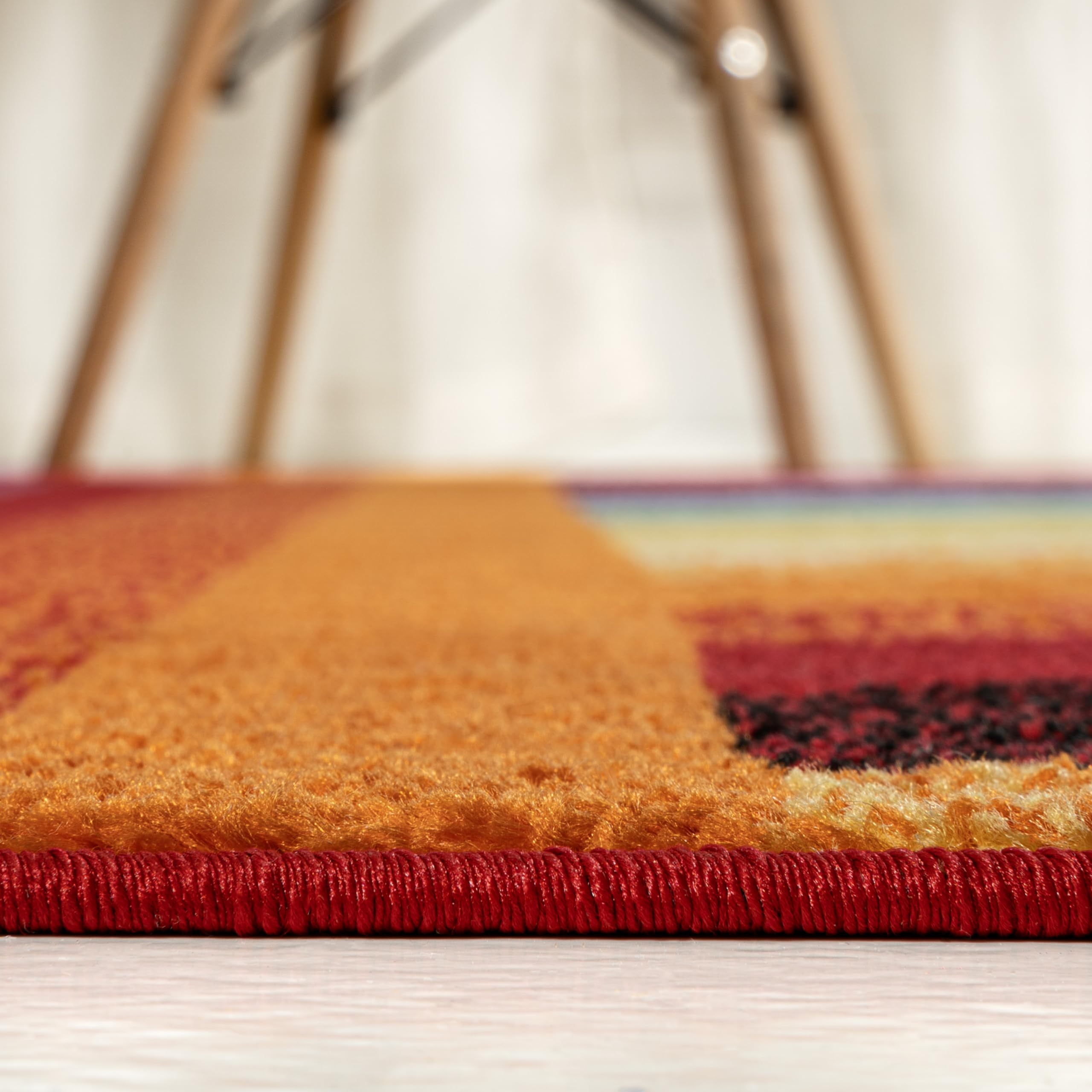 JONATHAN Y Retro Rainbow Stripe Multi Indoor Area Rug 4x6, Contemporary, Casual, Coastal, Easy-Cleaning for Living Room, Bedroom, Kitchen, Pet Friendly, Non-Shedding (DZC102A-4)