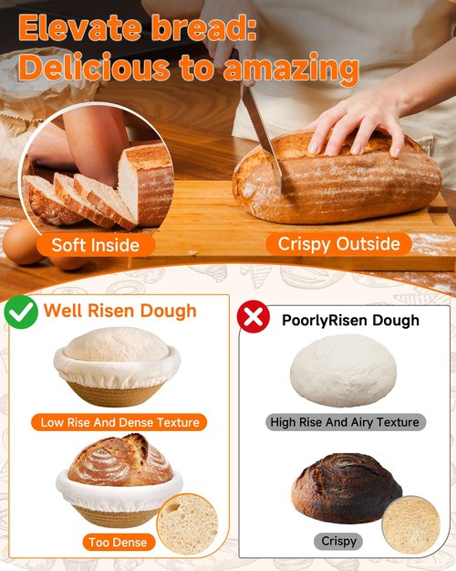 Complete Sourdough Starter Kit With Woven Proofing Basket, Sour dough Starter jar, Sourdough Bread Baking Supplies, Bread Making Kit,Perfect for Beginners & Gift