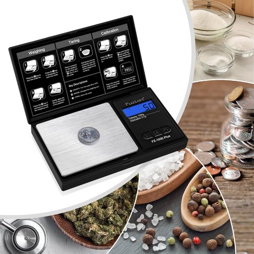 Fuzion Digital Pocket Gram Scale .1 Gram Accuracy, 1000g Small Jewelry Scale, Mini Digital Scale for Food, Herb, Spice, Coin - Weight Gram and Oz