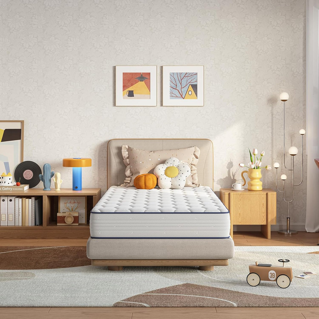 Novilla 6 Inch Twin Mattress - Bonnell Spring Hybrid for Spine Support & Cooling Comfort | CertiPUR-US Certified