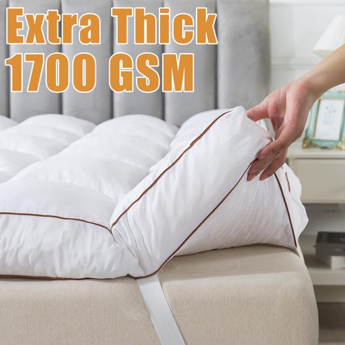 WhatsBedding 4 Inch Memory Foam Mattress Topper Queen Size, Supportive Fluffy Shredded Memory Foam Filled Pillow Top, Extra Soft Bed Topper for Back Pain Relief, 60x80 Inch