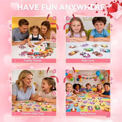 30 Pack Valentines Mochi Squishies Toys with Valentine Cards for Class,Kids,Teens Mini Animal Squishy Stress Relief Toy Valentine's Day Toys for Valentines Party Favors School Classroom Exchange