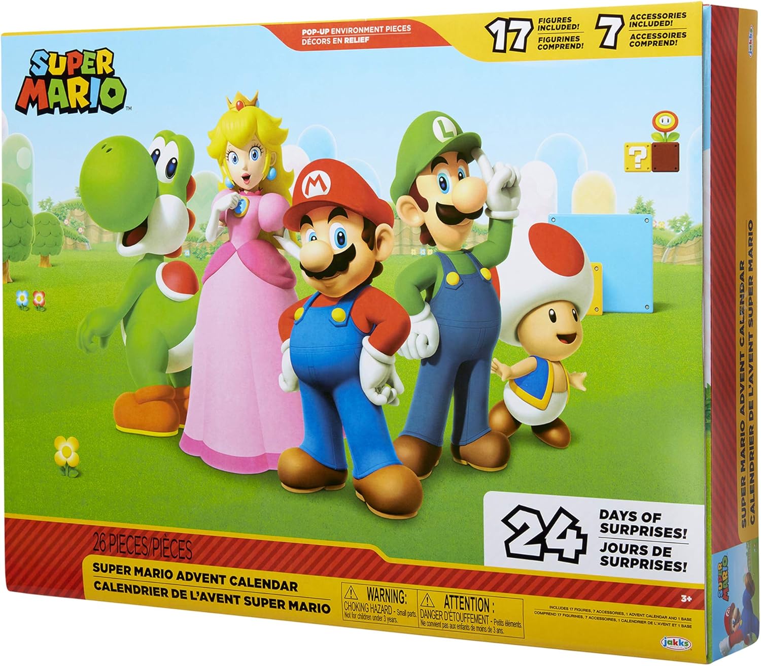 Super Mario Advent Calendar | Christmas Holiday Countdown with 17 Action Figures & Accessories
