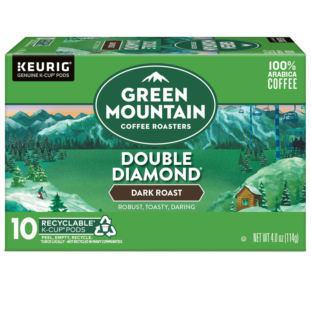 Green Mountain Coffee Roasters Double Diamond Keurig Single-Serve K-Cup pods, Dark Roast Coffee, 60 Count (6 Packs of 10)