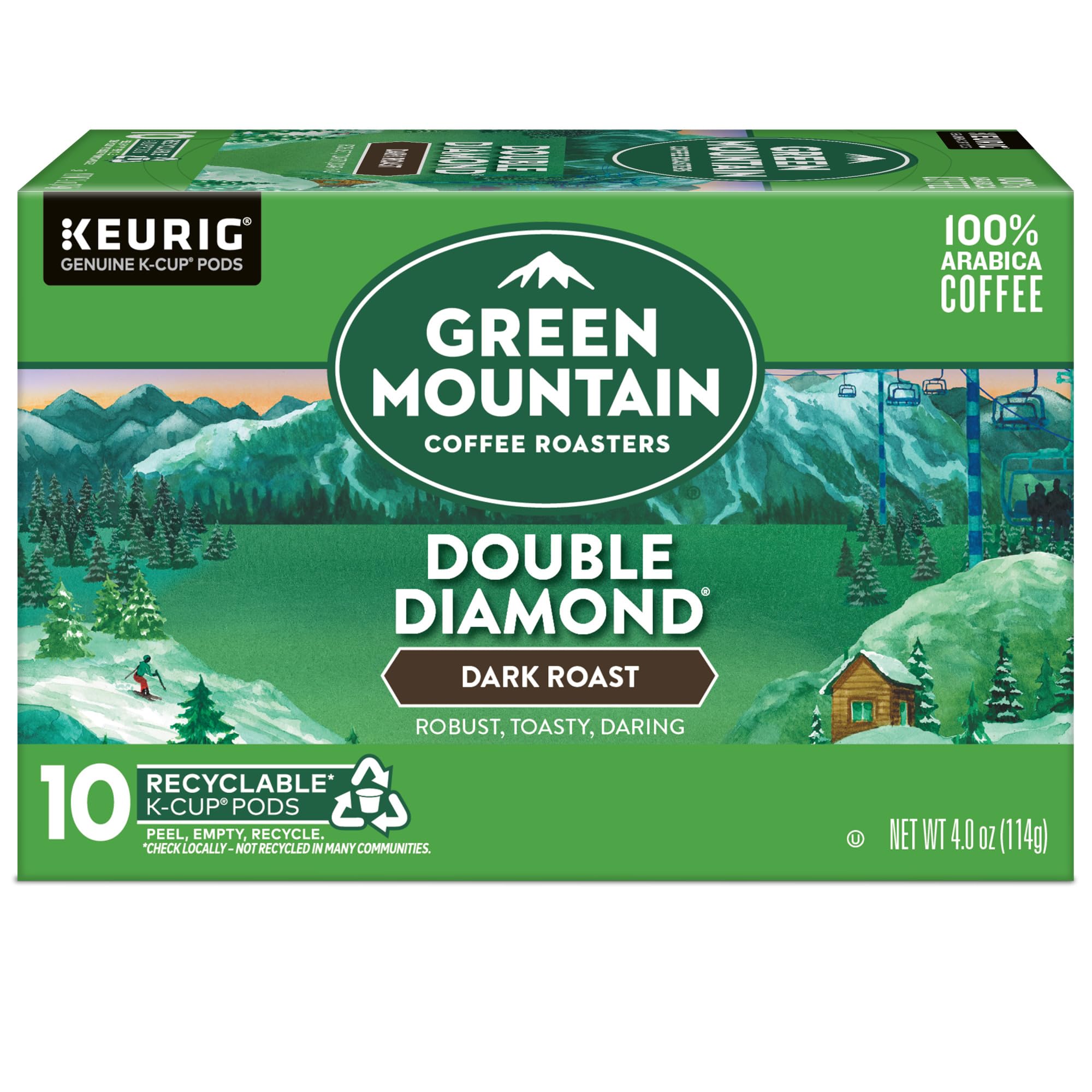 Green Mountain Coffee Roasters Double Diamond Keurig Single-Serve K-Cup pods, Dark Roast Coffee, 60 Count (6 Packs of 10)