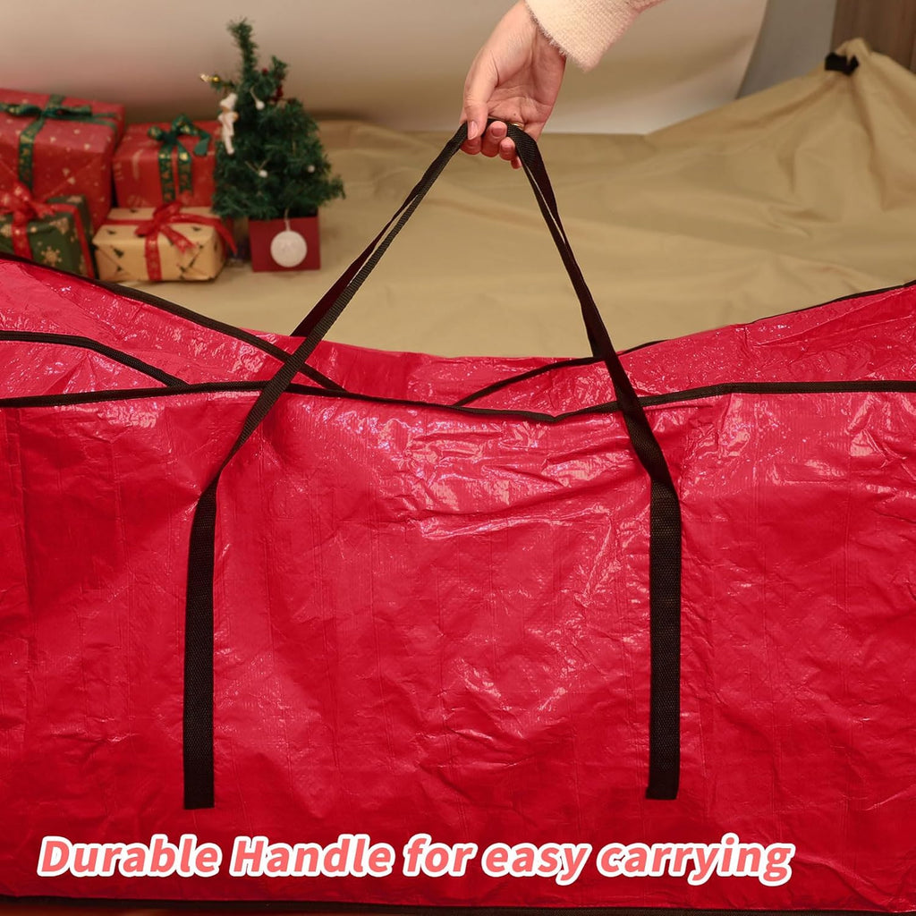 Richie Christmas Tree Storage Bag - Fits Up to 7 Ft Artificial Trees | Durable, Water-Resistant Design, Red