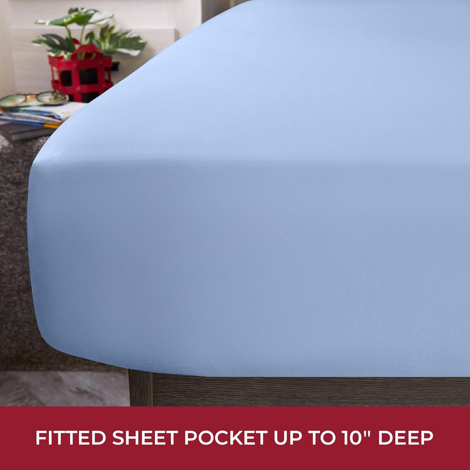 Mellanni RV Short Queen Sheets - Iconic Collection Luxury Bedding | Extra Soft, Cooling, Deep Pocket (Sky Blue)