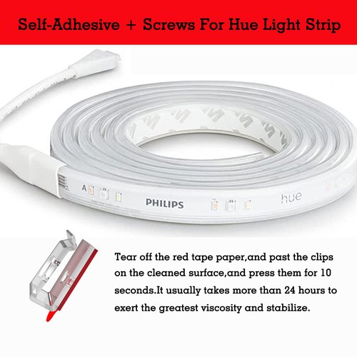 Self-Adhesive LED Strip Clips 15mm, Ideal for 14mm and 15mm LED Strip Light Brackets,IP67/IP68 Outdoor LED Strip Light Holder,Lighting Hanger for Party Release Cable and Fairy LED Lights Easily.