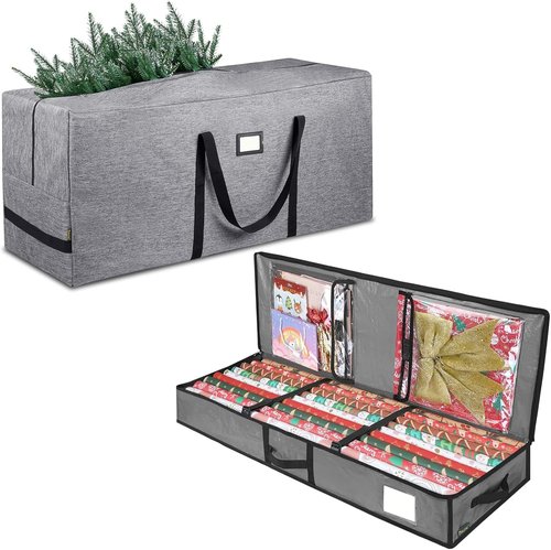 BALEINE Christmas Tree Storage Bag - 7.5 ft Capacity & Soft Wrapping Paper Organizer