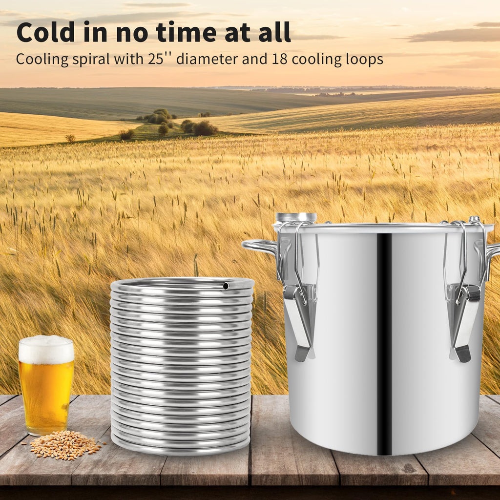 BACOENG 1/2" x 50Ft 304 Wort Chiller, Stainless Steel Tubing Coil for Ice Bath Beer Brewing Tubing Coil, Water Cooler Equipment
