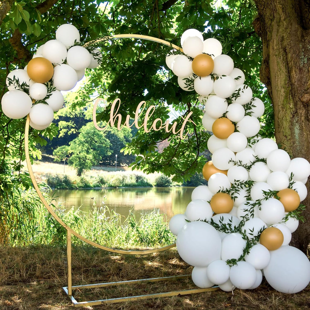 RUBFAC White Balloons - 5 Inch Latex Balloons for Graduation, Birthday & Wedding Decor | 120 Pack