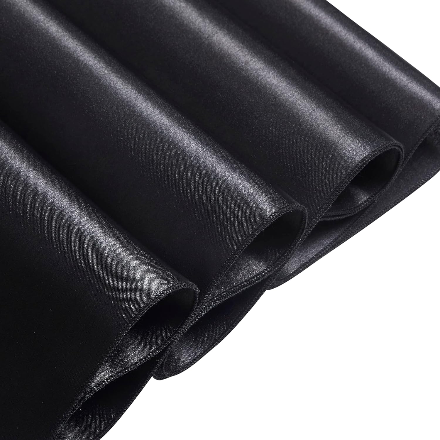 Skiennix Black Satin Chair Sashes - Elegant Bows for Weddings & Events | 6 x 108 Inch