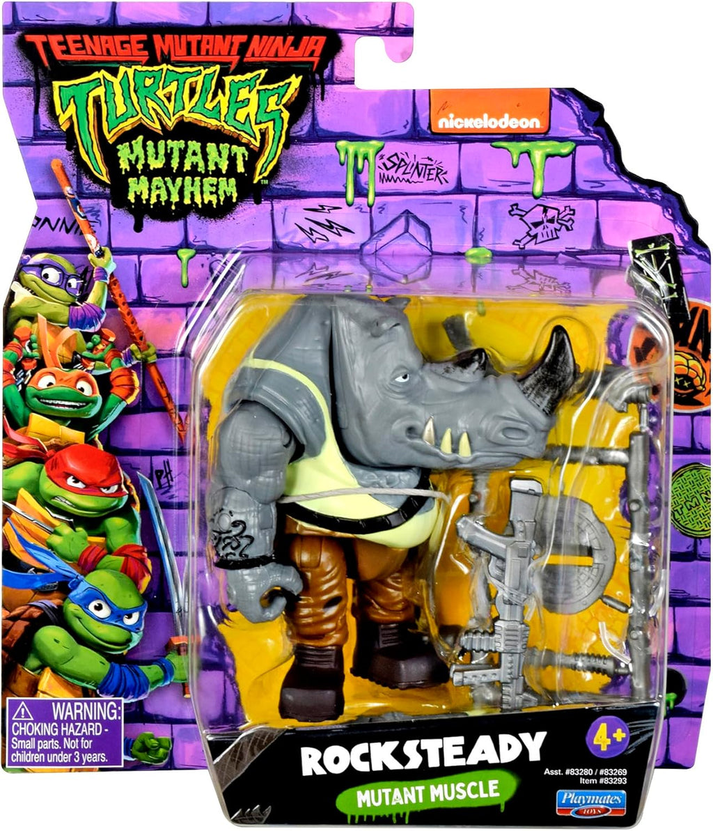 Teenage Mutant Ninja Turtles Rocksteady Action Figure - 3.75” Collectible Toy