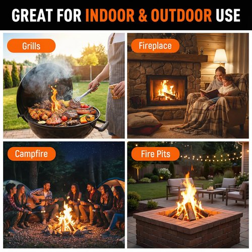 Avger Natural Fire Starter Sticks: Quick Start Fire Starters for Grills Campfires Indoor Fireplaces Outdoor Firepit BBQ & Wood Stove - Odorless Charcoal Firestarter Cubes 15 Count