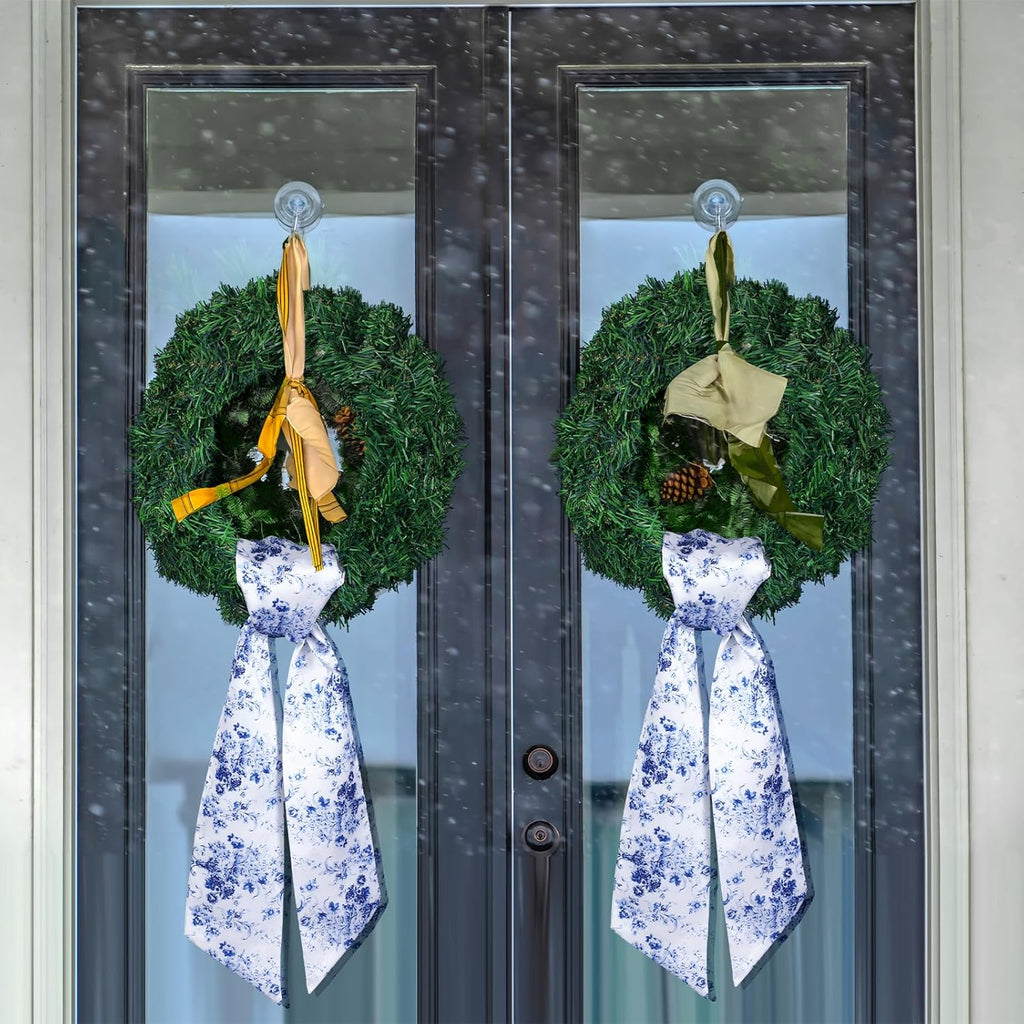 Regine Switzerland Wreath Sash - Reversible Chinoiserie Decor for Monogram Garland | 2 Pcs Set