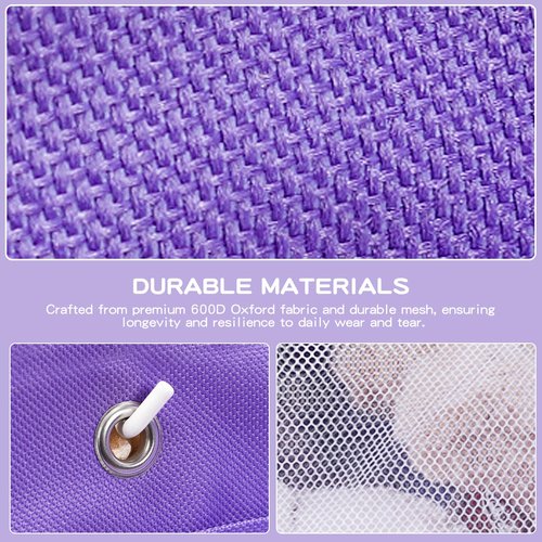 ANROYE Large Corner Stuffed Animal Storage, Kids Plushies Toy Purple Wall Hammock for Girls Room, Baby Squishmallow Holder for Nursery, Organizer Idea for Bear Hanging Display Boy Gift