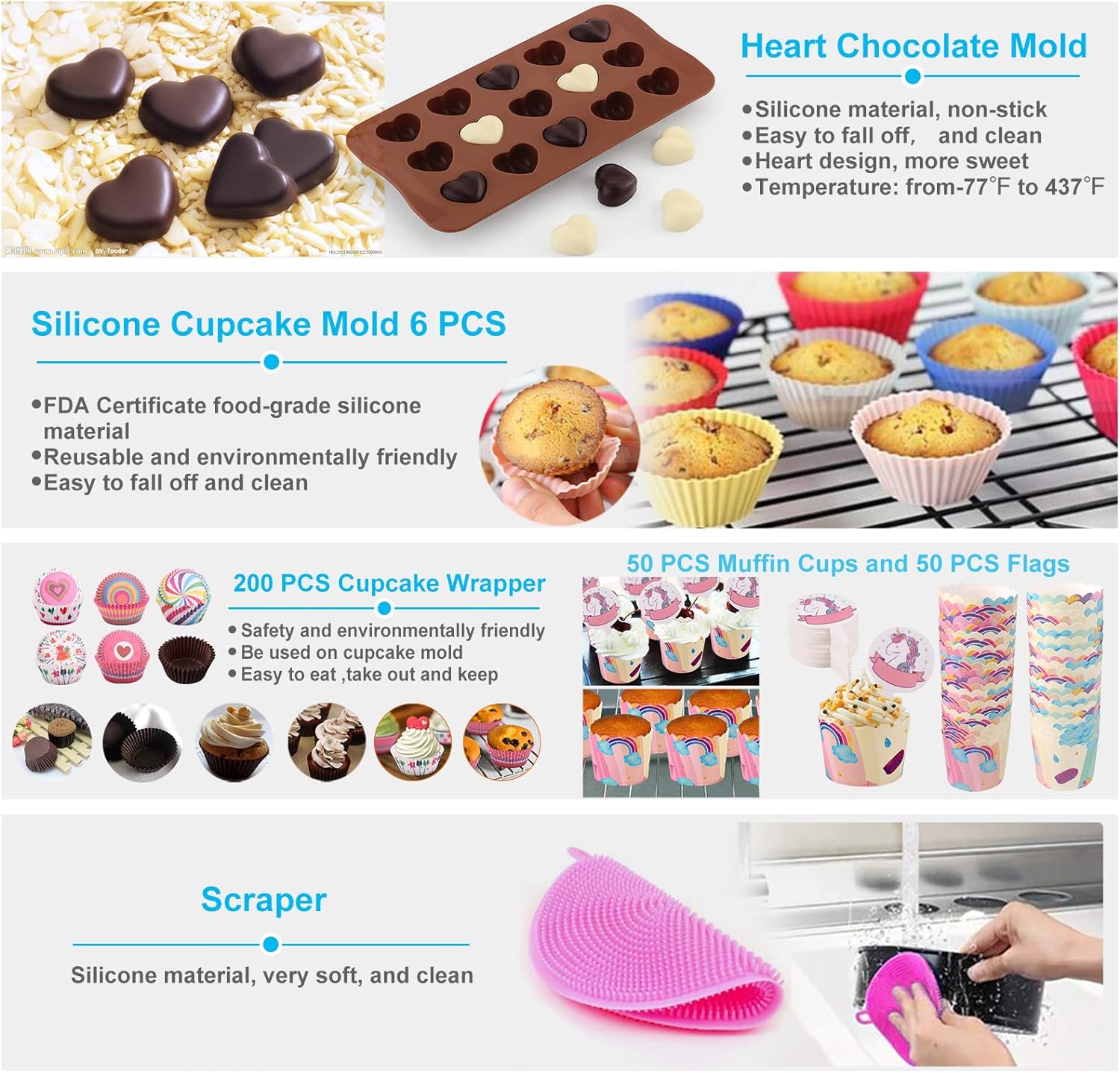 Skiennix Cake Decorating Kit - 567 PCS Baking Set with Springform Pans & Rotating Turntable for Beginners