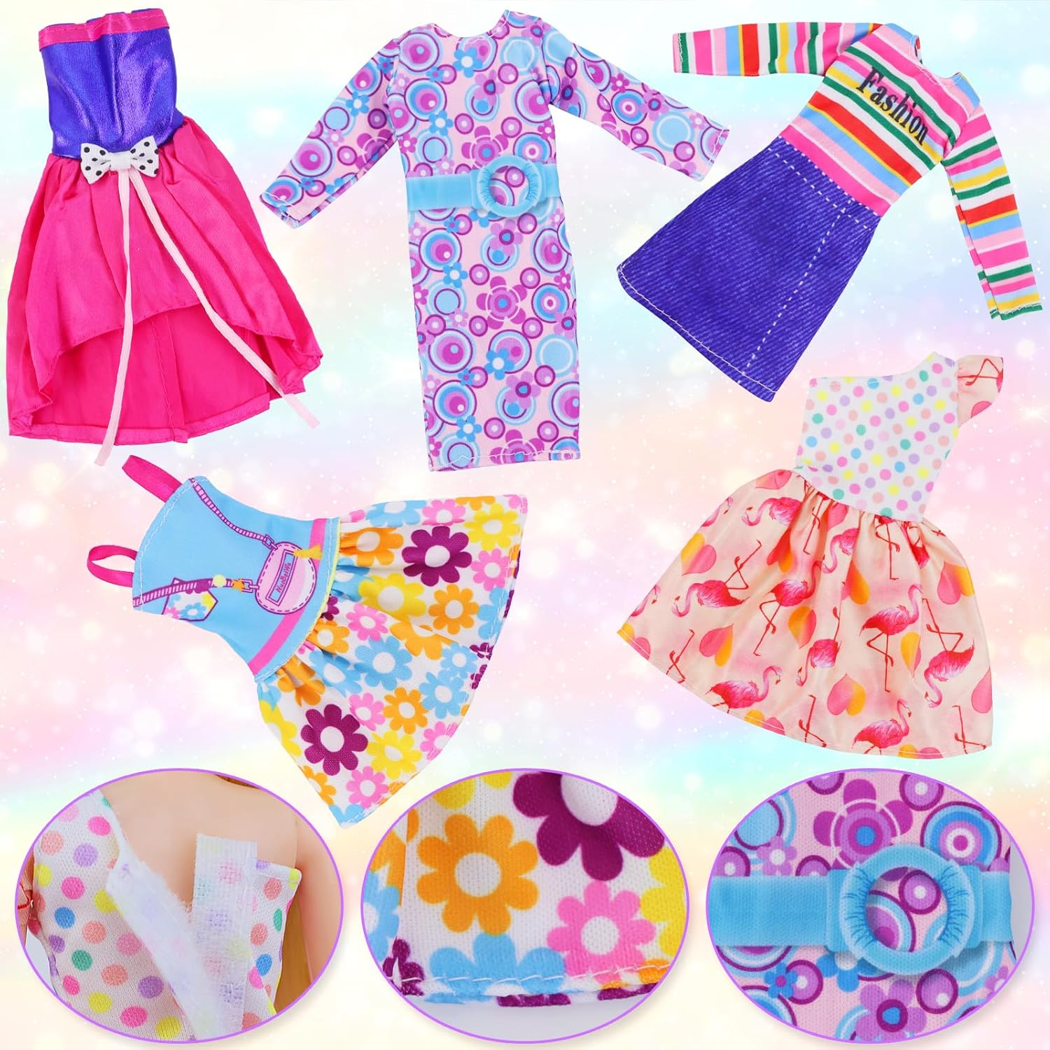 Regine Switzerland Girl Doll Clothes Closet - Stylish Wardrobe with Dresses & Accessories for 11.5 Inch Dolls