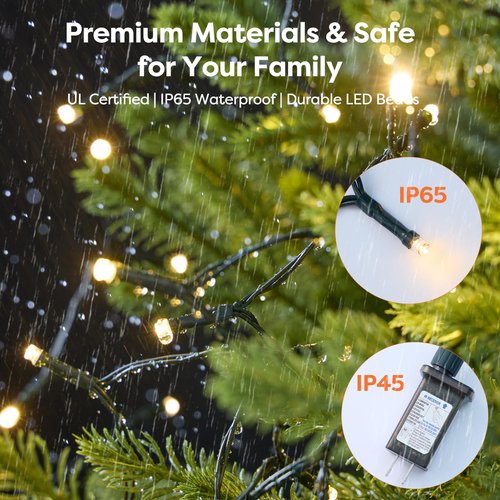 Christmas Tree Lights with Remote 400 LED 10 Lines Christmas Lights for Tree with 8 Lighting Modes, Timer and Memory, Indoor Outdoor String Lights for 6 ft-10 ft Xmas Tree Decorations(WarmWhite)