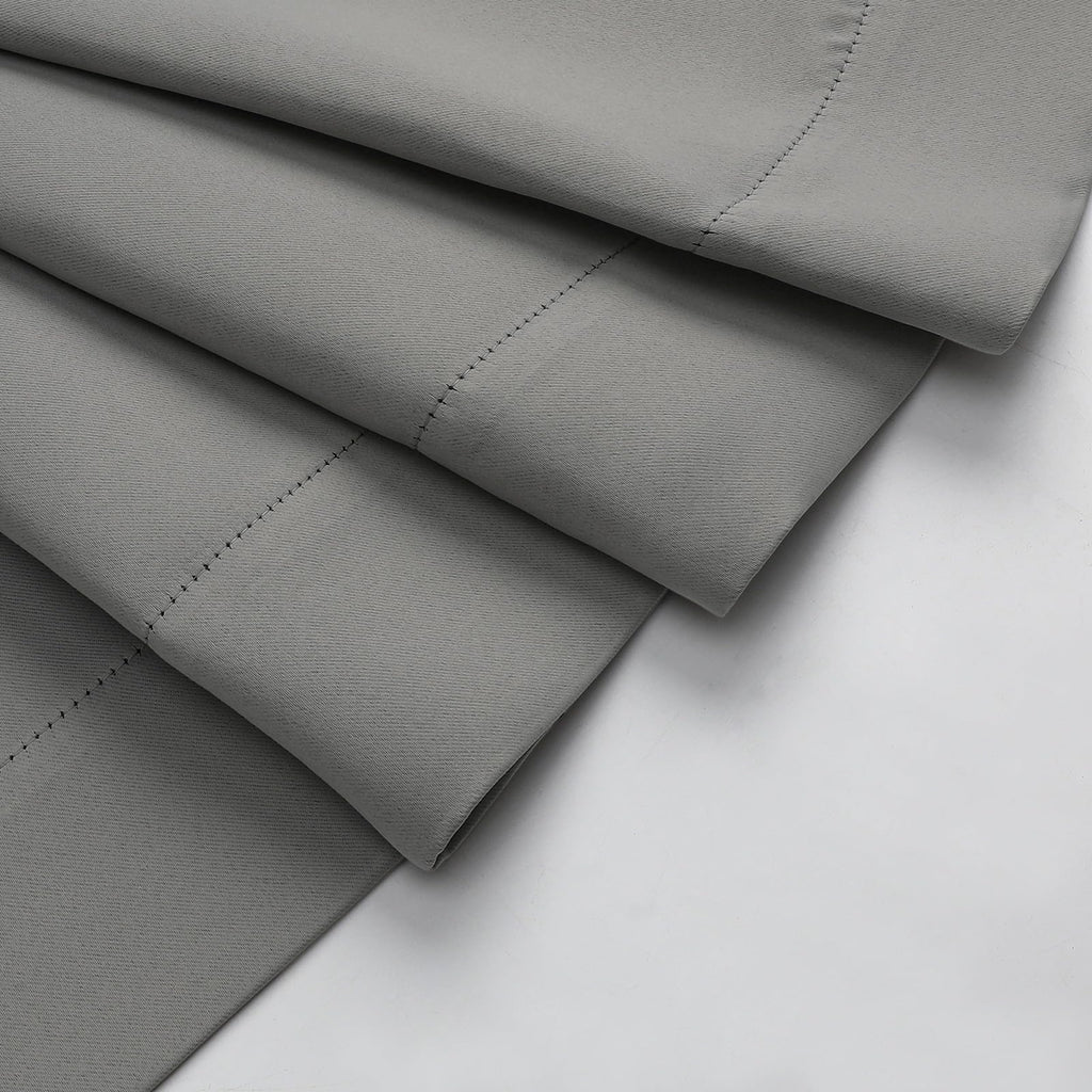 WelvetBLK Light Grey Blackout Curtains for Bedroom Living Room 63 Inch Length 2 Panels Set, Soft Solid Room Darkening Thermal Insulated Window Treatments, Rod Pocket Dining Room Curtains, 40" Wx63 L