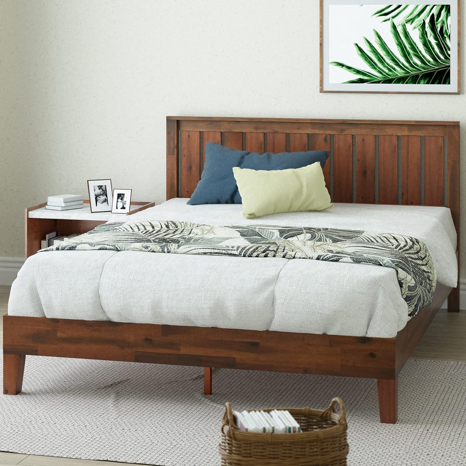 ZINUS Vivek Deluxe Queen Wood Platform Bed Frame - Headboard, No Box Spring Needed, Easy Assembly