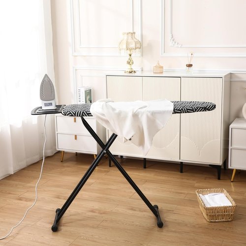 Caius Ironing Board - Heavy Duty 43"x13" Ironing Surface with Convenient Iron Rest | Easy to Fold