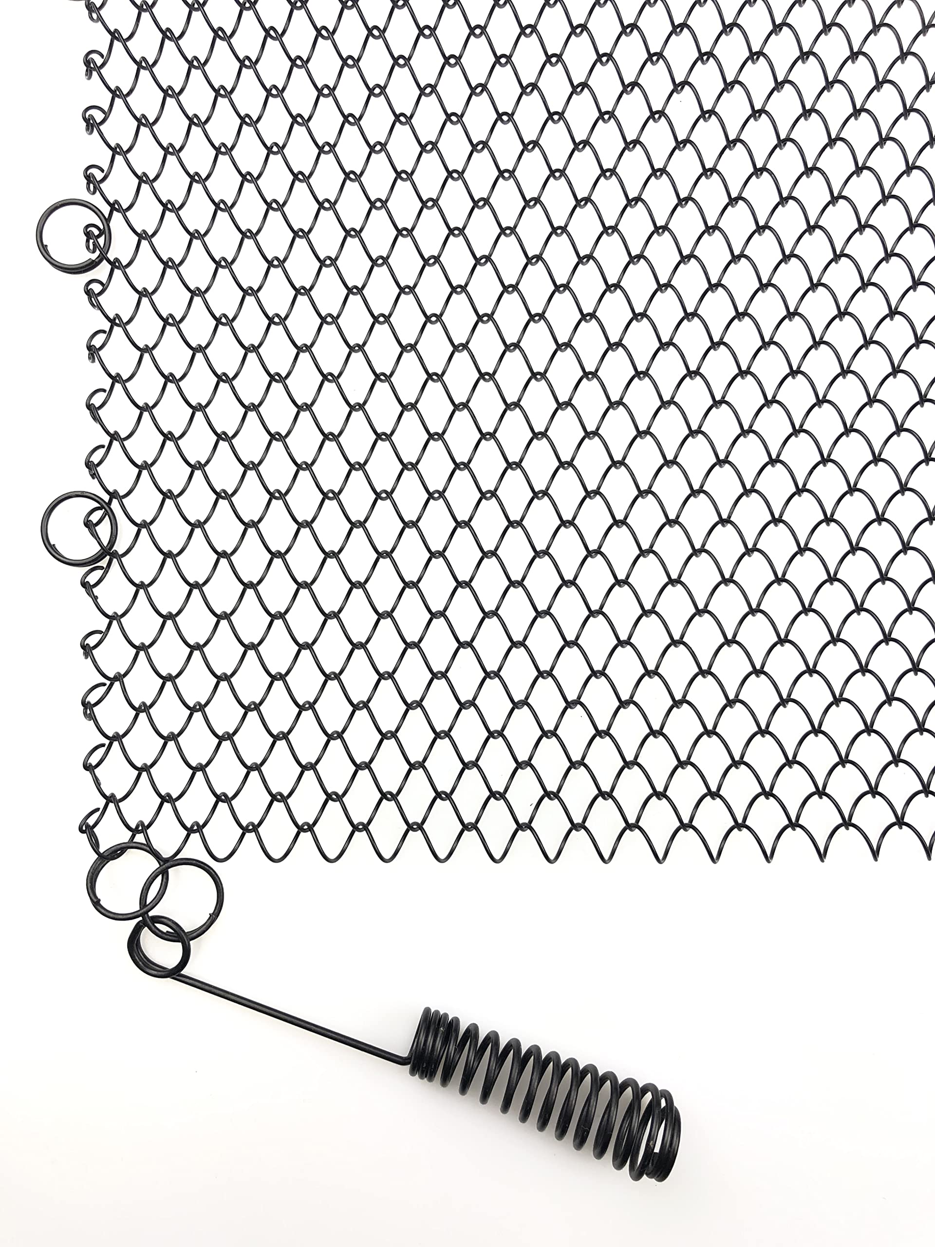 SXATOLS Fireplace Mesh Screen Curtain, Two Panels. Rod kit NOT Included(18" H x 24" W), Black
